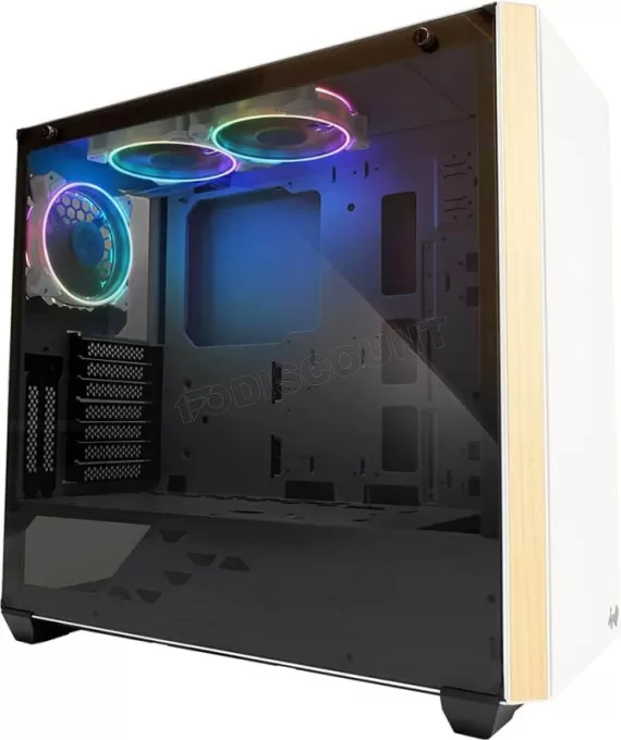 Boitier Moyen Tour E-ATX InWin 216 RGB avec panneau vitré + alimentation 750W (Blanc)