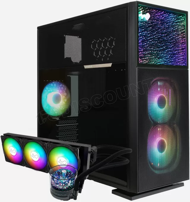 Boitier Moyen Tour E-ATX InWin N515 Nebula Ultra Cooling Edition RGB avec panneau vitré (Noir)