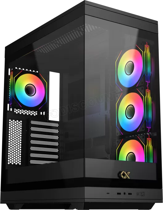 Boitier Moyen Tour E-ATX Xigmatek Meta RGB avec panneaux vitrés (Noir)