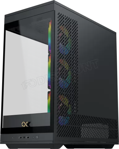 Photo de Boitier Moyen Tour E-ATX Xigmatek Meta RGB avec panneaux vitrés (Noir)