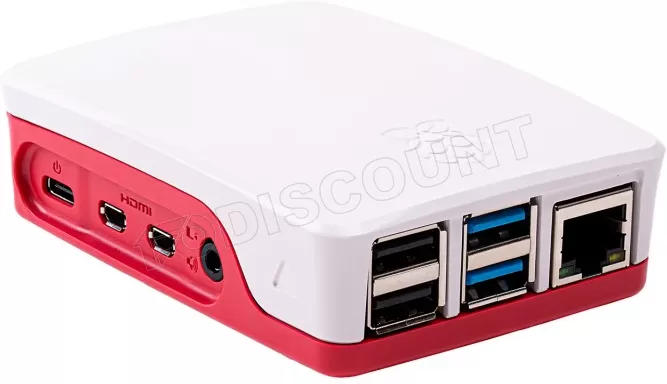 Boitier officiel pour Raspberry Pi 4 (Blanc/Rouge)