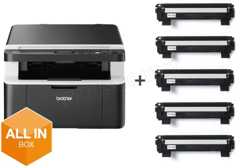 Photo de Bundle Imprimante Multifonction Brother DCP-1612WVB + 5 toners (Noir)