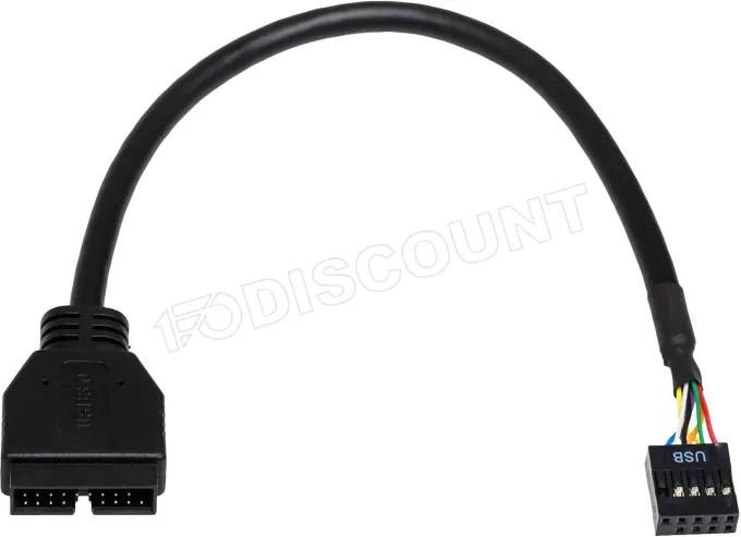 Cable adaptateur Akyga USB 2.0 (10 broches) vers port interne USB 3.0 (20 broches)