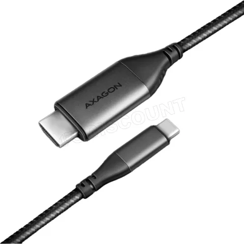 Photo de Câble Adaptateur Axagon USB-C vers HDMI 2.0a 1,8m MM (Noir)