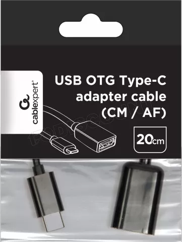 Photo de Câble Adaptateur CableXpert USB-C/A 2.0 OTG MF 20cm (Gris)