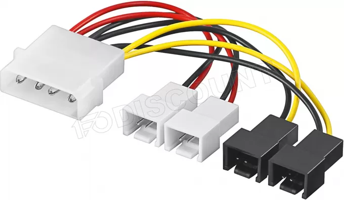 Cable adaptateur d'alimentation Molex Goobay vers 4x 2 pin pour ventilateur