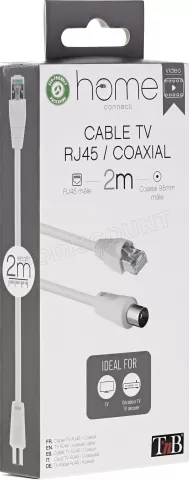 Photo de Câble antenne Coaxial T'nB vers RJ45 2m M/M (Blanc)