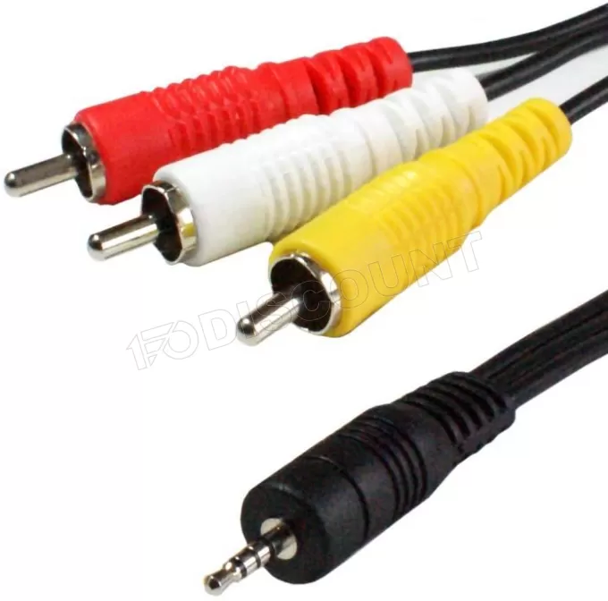 Cable audio D2 Diffusion Jack 3,5mm vers 3 x RCA 1.5m