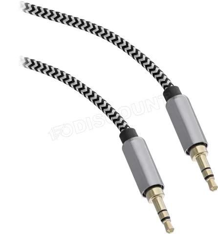 Photo de Cable audio Jack 3,5mm T'nB M/M 1m (Noir/Gris)