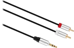 Photo de Cable audio T'nB Jack 3,5mm vers 2x RCA 3m M/M (Argent/Noir)