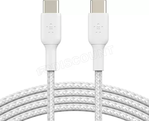 Photo de Câble Belkin BoostCharge USB-C 1m M/M 60W (Blanc)