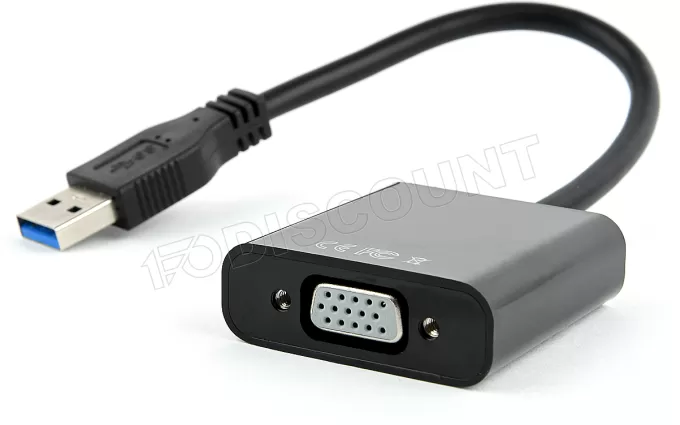 Câble Convertisseur CableXpert USB-A vers VGA MF 15cm (Noir)