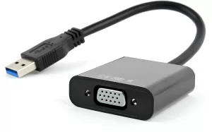 Photo de Câble Convertisseur CableXpert USB-A vers VGA MF 15cm (Noir)