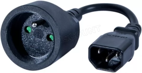 Cable d'Alimentation C14 vers CEE7 F (prise standard) (Noir)