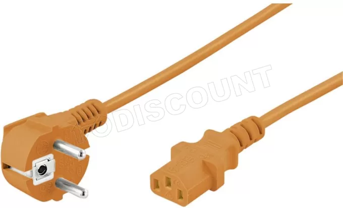 Câble d'alimentation Goobay coudé 3m (Orange)