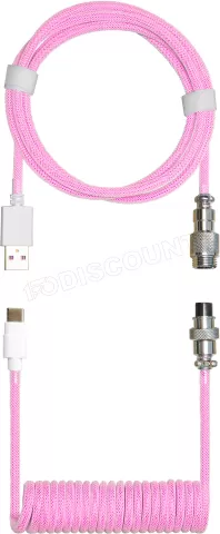 Photo de Câble de clavier Cooler Master Coiled Cable USB Type A - Type C M/M 1,5m (Magenta)
