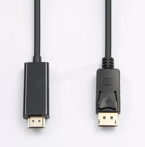 Photo de Cable DisplayPort vers HDMI D2 Diffusion 2m M/M Systeme verrouillage (Noir)