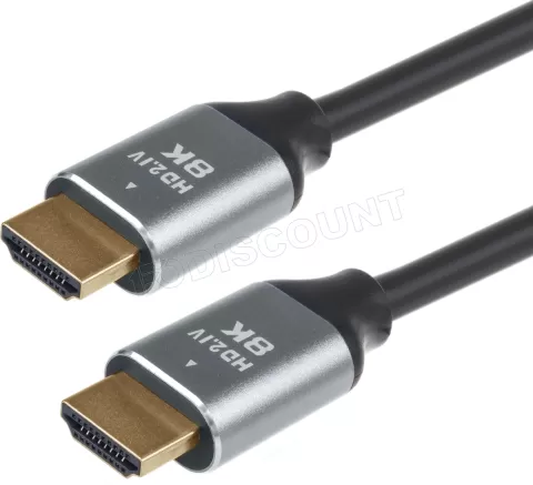 Photo de Cable HDMI 2.1 Maclean 2m M/M (Noir/Gris)