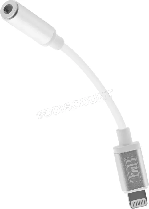 Cable Lightning T'nB vers Jack audio 3,5mm M/F 15cm (Argent)