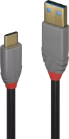 Photo de Cable Lindy Anthra Line USB-A/C 3.2 - 2m M/M (Gris/Rouge)