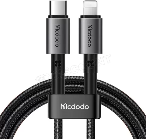 Photo de Câble Mcdodo USB-C vers Lightning 2m M/M 36W (Gris/Noir)