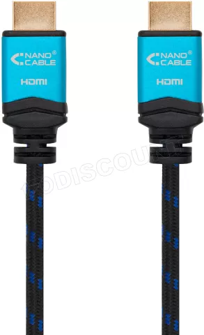 Photo de Câble Nanocable HDMI 2.0 M/M 5m (Noir/Bleu)