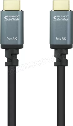 Photo de Câble Nanocable Iris 8K HDMI 2.1 M/M 10m (Noir/Gris)