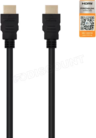 Photo de Câble Nanocable Premium HDMI 2.0 M/M 2m (Noir)