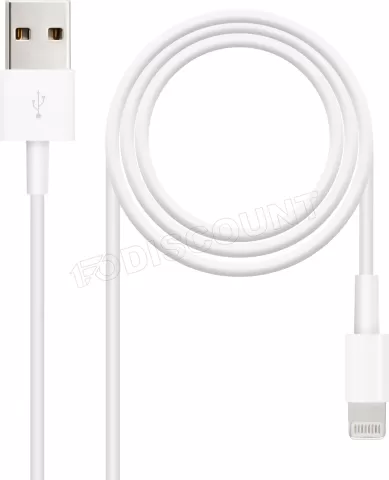 Photo de Câble Nanocable USB-A - Lightning M/M 1m (Blanc)