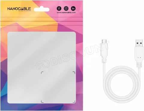 Photo de Câble Nanocable USB-A/C 2.0 M/M 1m (Blanc)