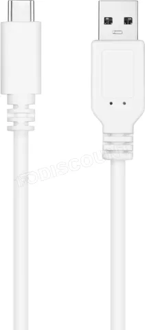 Photo de Câble Nanocable USB-A/C 2.0 M/M 1m (Blanc)