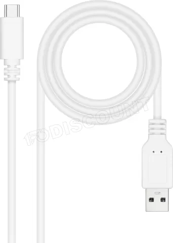 Photo de Câble Nanocable USB-A/C 2.0 M/M 50cm (Blanc)