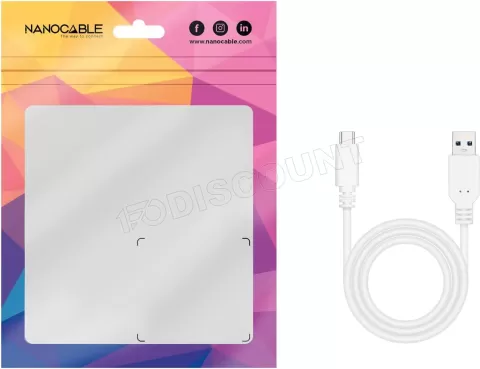 Photo de Câble Nanocable USB-A/C 3.1 M/M 1m (Blanc)