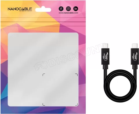 Photo de Câble Nanocable USB-C 4 M/M 1m 240W (Noir)