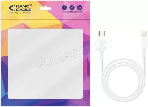 Photo de Câble Nanocable USB-C - Lightning M/M 2m (Blanc)