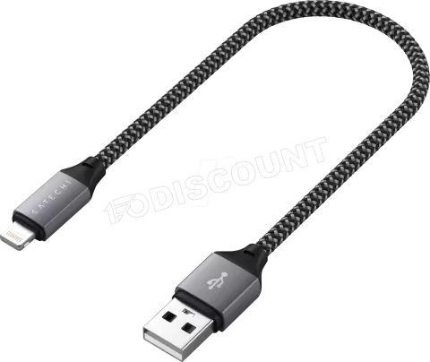 Photo de Câble Satechi USB-A vers Lightning 25cm M/M (Gris)