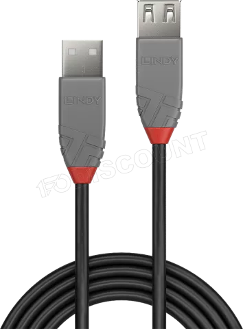 Photo de Cable USB 2.0 Lindy 3m M/F (rallonge)