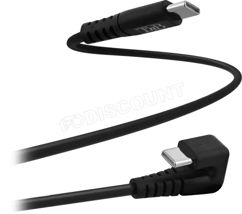 Photo de Cable USB-C T'nB M/M 2m coudé 180° (Noir)