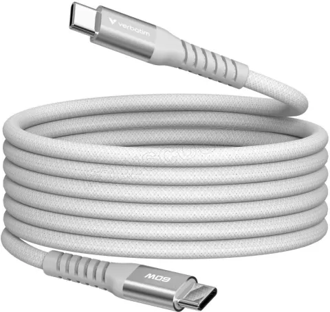 Photo de Câble Verbatim USB-C magnétique 1,2m M/M 60W (Gris)