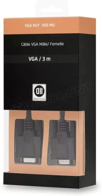 Cable VGA D2 Diffusion 3m M/M (Noir)