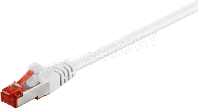 Câble/Cordon réseau RJ45 Goobay Catégorie 6E SSTP (S/FTP) Droit 2m (Blanc)