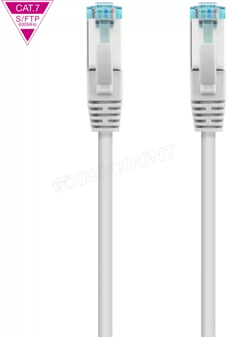 Câble/Cordon réseau RJ45 Nanocable Catégorie 7 S-FTP (S/FTP) Droit 1m (Gris)