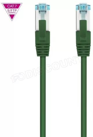 Câble/Cordon réseau RJ45 Nanocable Catégorie 7 S-FTP (S/FTP) Droit 1m (Vert)