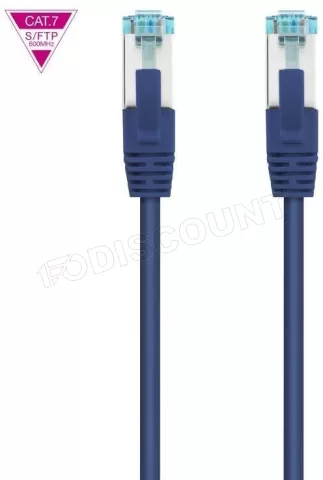 Photo de Câble/Cordon réseau RJ45 Nanocable Catégorie 7 S-FTP (S/FTP) Droit 2m (Bleu)