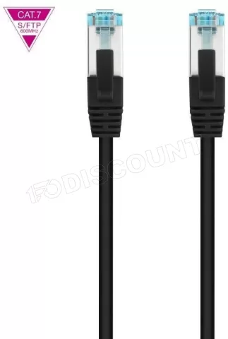 Photo de Câble/Cordon réseau RJ45 Nanocable Catégorie 7 S-FTP (S/FTP) Droit 50cm (Noir)