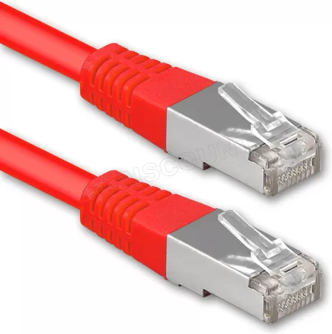 Photo de Câble/Cordon réseau Uptec RJ45 Catégorie 6 UTP (U/UTP) Droit 50cm (Rouge)