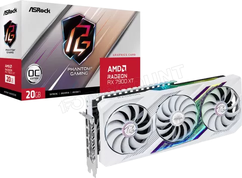 Photo de Carte Graphique AMD ASRock Radeon RX 7900 XT Phantom Gaming White OC 20Go