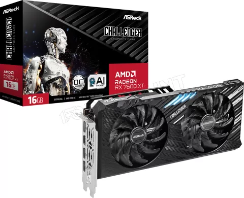 Photo de Carte Graphique AMD ASRock Radeon RX7600 XT Challenger OC 16Go