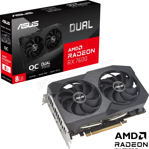 Photo de Carte Graphique AMD Asus Radeon RX 7600 Dual V2 OC 8Go