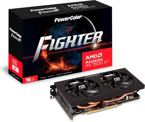 Photo de Carte Graphique AMD PowerColor Radeon RX 7600 XT Fighter 16Go